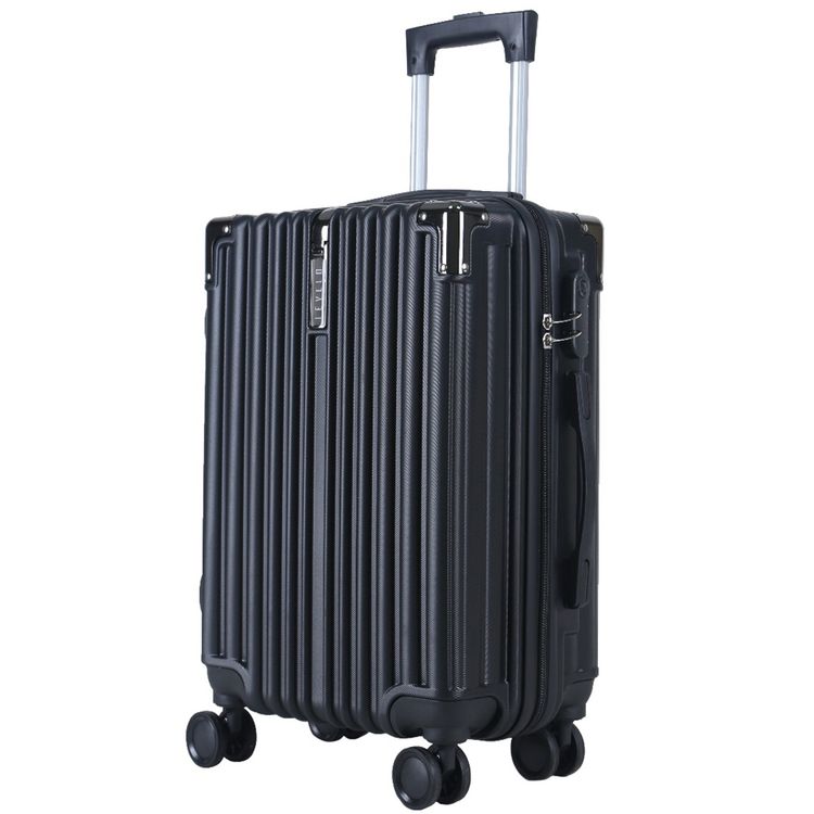 Levelo 3-Set ABS Luggage with Built-in Weighing Scale, Combination Lock, Iron Trolley, Double Wheels, Impact-Resistant Corners & Shock-Resistant, PP & Soft Rubber Handle - Black