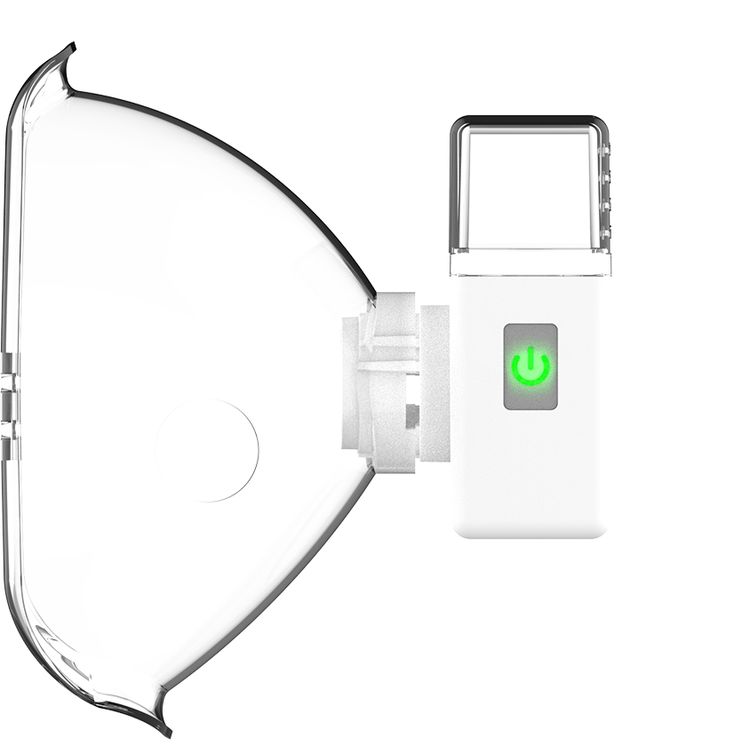 Green Lion Mini Nebulizer with Complete Accessory Kit, 0.04mL–10mL Medicine Capacity, ≥0.3mL/min Nebulization Rate, USB-C Charging Port - White