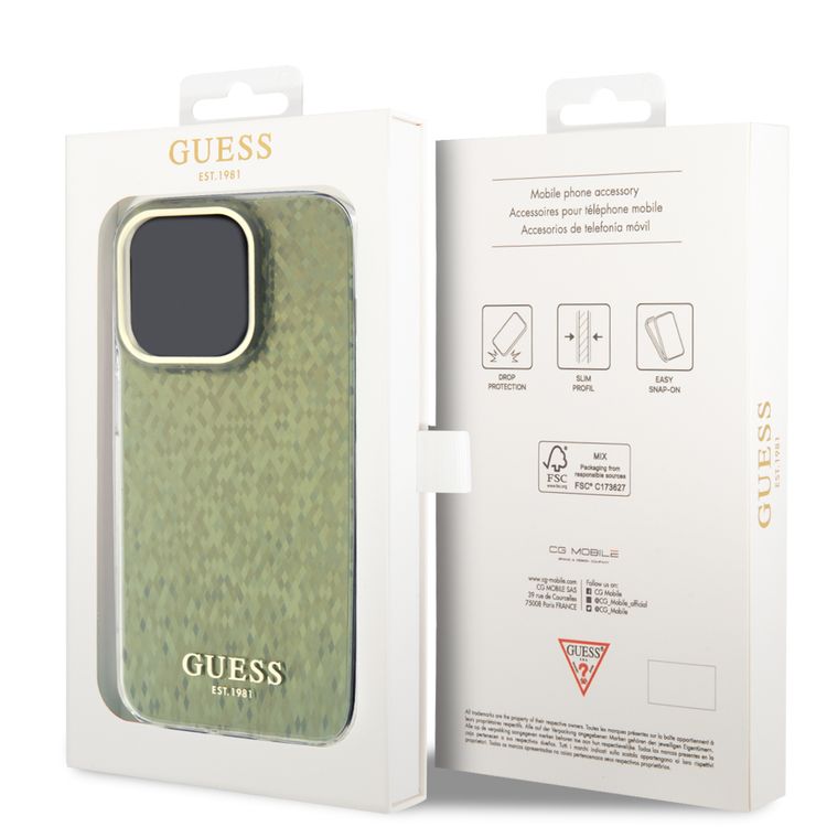 Guess IML Case with Faceted Mirror Disco Pattern - Gold - iPhone 15 Pro