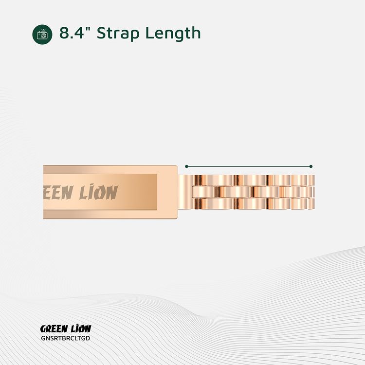 Green Lion Smart Bracelet Zinc Alloy Case with Heart Rate & Sleep Monitoring, Camera Control, 5 Days Working Time, Waterproof, 16mAh Battery Capacity, Bluetooth 5.1 - Gold