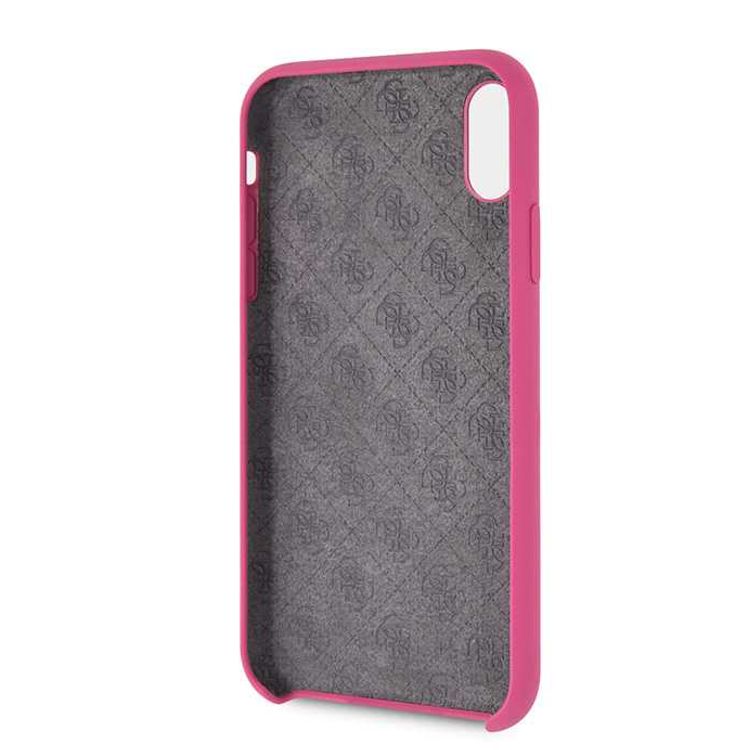 CG MOBILE Guess Silicone Phone Case Compatible for Apple iPhone Xr (6.1") Anti-Scratch Mobile Case Officially Licensed - Pink