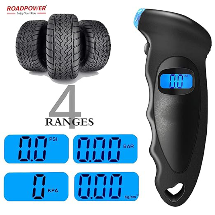 RoadPower Digital Tire Pressure Gauge, 100 PSI, 4 Settings