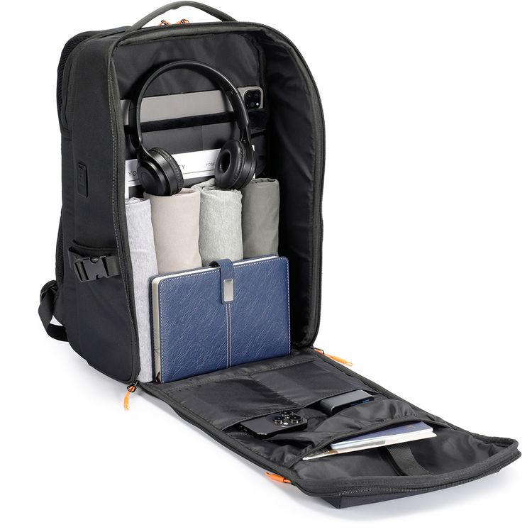 Porodo Gaming PS5 Storage & Laptop Backpack with Water-Resistant Material, Console & Controllers Storage, Trolley Sleeve Design, Glasses Holder Strap, Type-C Charging Port  - Black