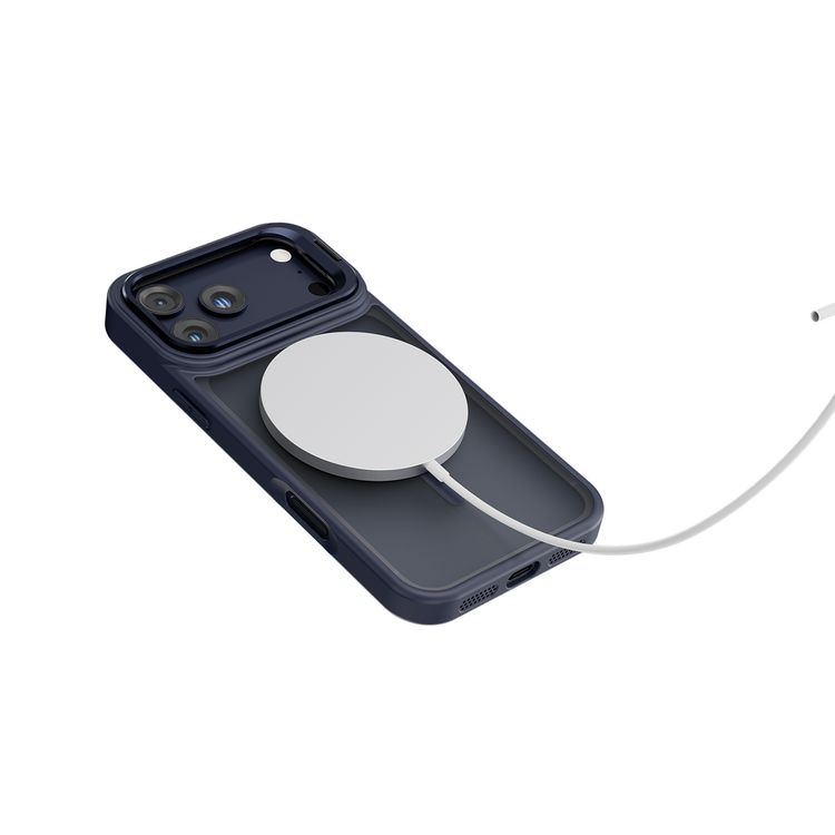 Solo Pro Camera Kickstand Case for iPhone 17 Pro Max with MagSafe Compatibility, TPU+PC  Material, Strong Magnets, Raised Camera Bezel, Shock-Resistant Bumper, Metal Camera Ring, Camera Ring Stand, Built-in Kickstand - Blue