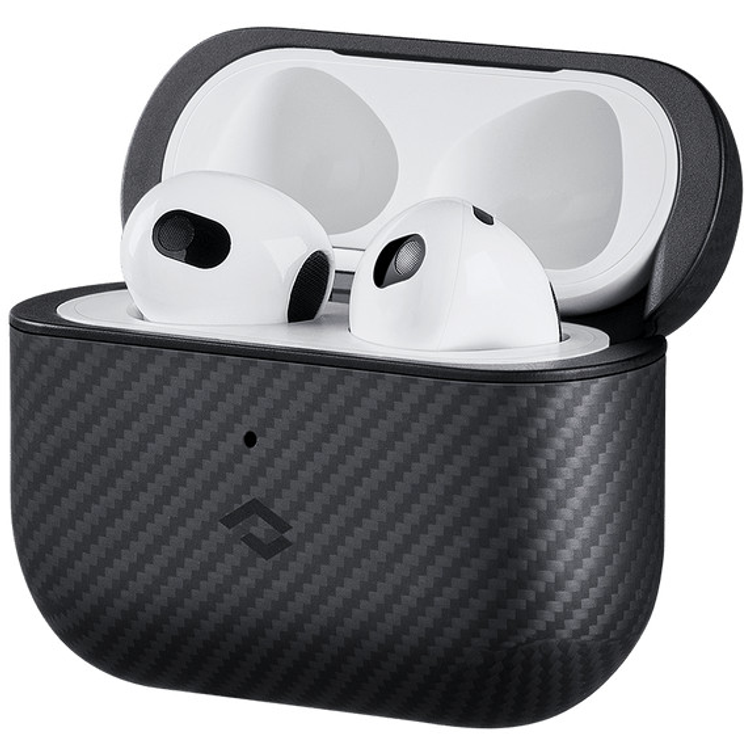 Pitaka MagEZ Magsafe Airpods Case for Airpods 3 - أسود / رمادي من نسيج قطني طويل