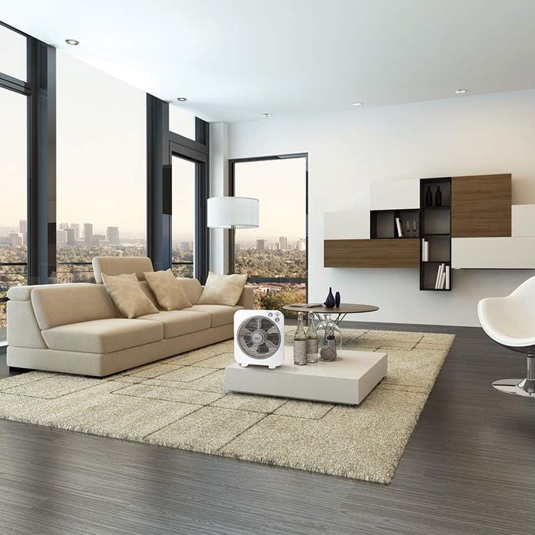 Black+Decker 40W 12 Inch Box Desk Fan with 3 Speed Settings (Low/Medium/High), 5-Blade System, Adjustable Bi-Directional Airflow, Portable and Travel-Friendly Design for Optimal Air Circulation – White