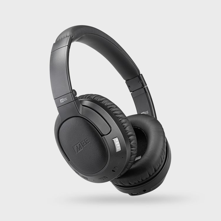 MEE Audio Matrix Cinema Wireless Headphones with Built-in Microphone and Control Buttons, Ultra-soft Memory Foam Ear Cushions, Four Audio Enhancement, aptX Low Latency Support, 40 mm High-resolution Dynamic Driver, Up to 30 Hours Playtime, Clear Voice Plus Mode - Black