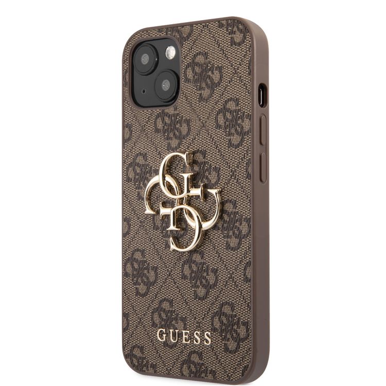 CG MOBILE Guess PU Leather 4G Big Metal Logo Compatible for iPhone 13 (6.1") Anti-Scratch, Easy Access to All Ports, Shock Absorption & Drop Protection