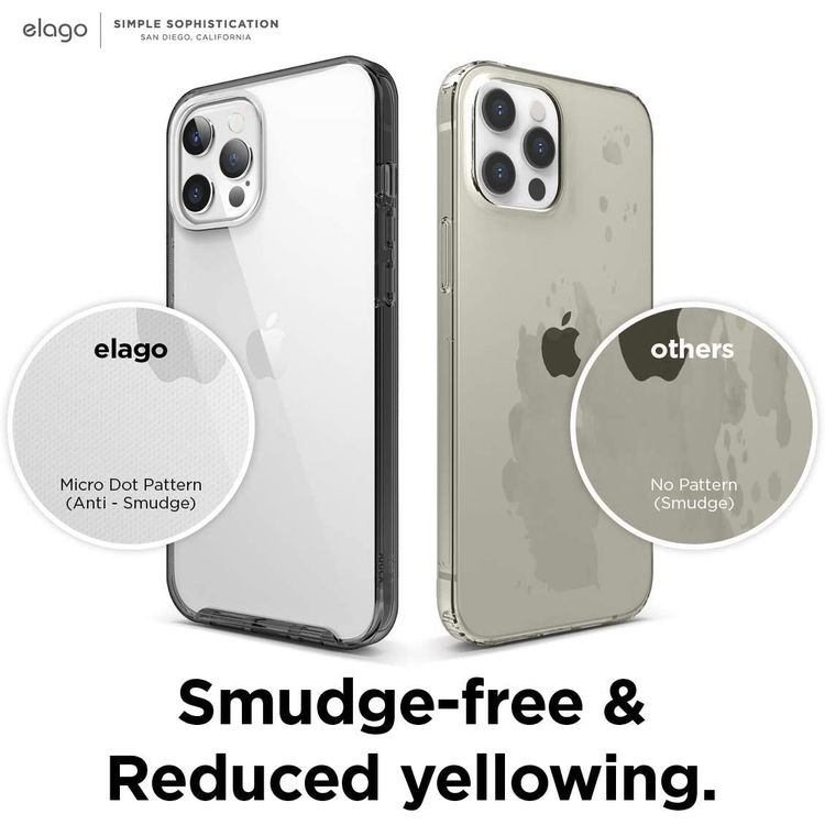 Elago Hybrid Case Compatible for iPhone 12 Pro Max (6.7"), Shock Absorbing Case Suitable Wireless Charging, Screen & Camera Protection - Black