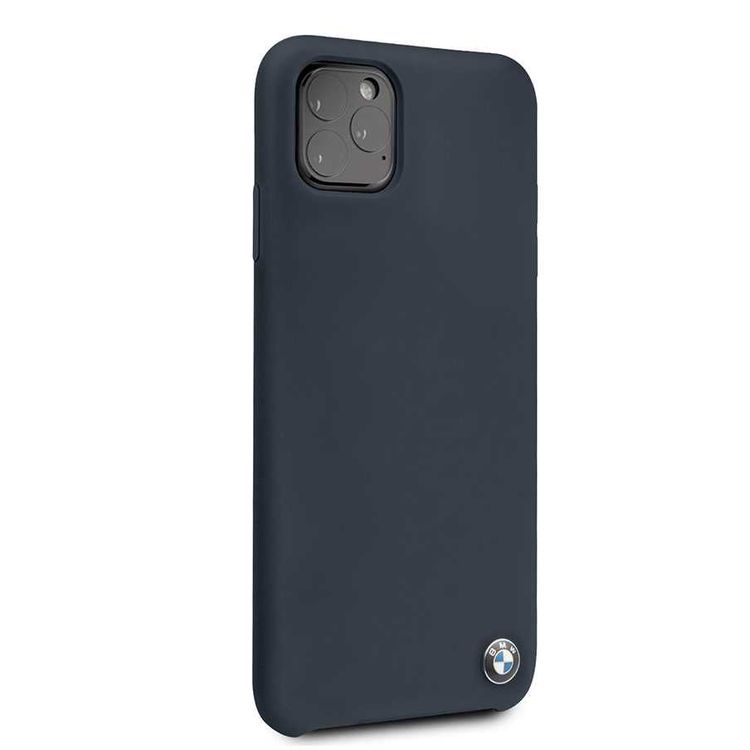 CG MOBILE BMW Signature Silicone Hard Case Compatible with iPhone 11 Pro Max, Stylish & Elegant, Durable, Premium Silicone, Flexible, Anti-Scratch - Navy