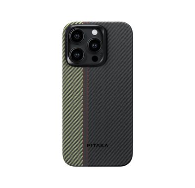 Pitaka MagEZ Case 4 for iPhone 15 Pro Max, Fusion Weaving, Raised Camera Lip, MagSafe Compatible - Overture