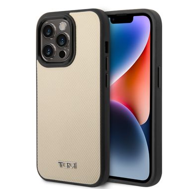 Tumi HC Leather with MagSafe Embossed Ballistic Pattern Case iPhone 14 Pro - Green