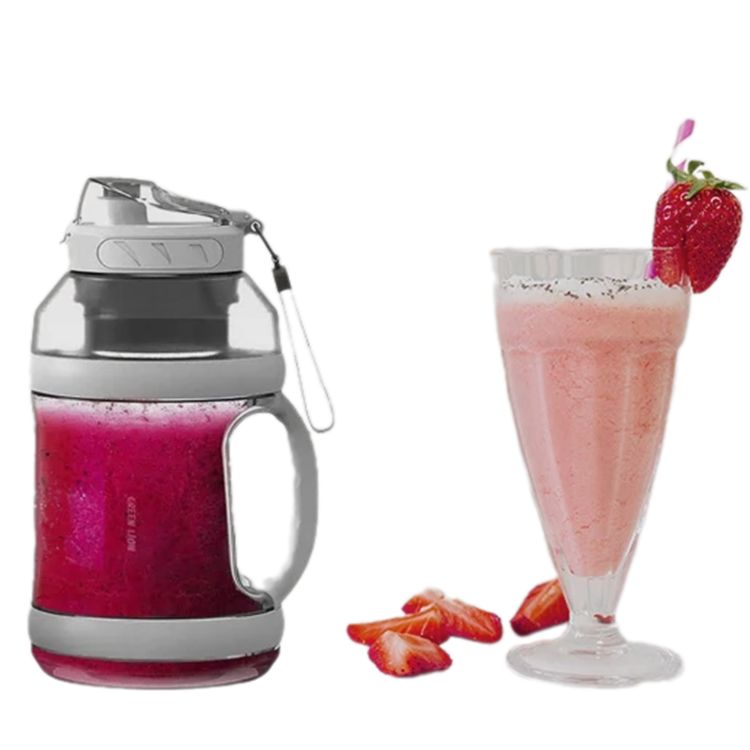 Green Lion MEGA PRO Portable Blender, 2000mL Bottle Capacity, 18000 RPM Powerful Motor, 4000mAh Battery Capacity, 20 Seconds for a Single Blend, Type-C Charging Port - White