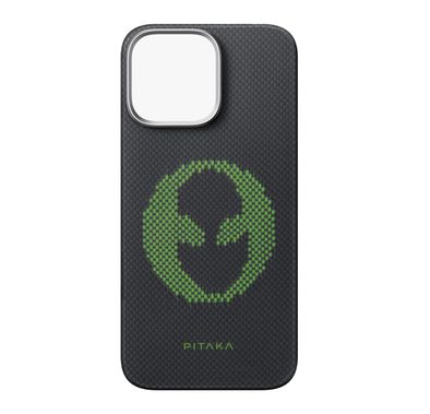 Pitaka Aries Tactile Woven Case for iPhone 16 Pro, MagSafe Compatibility, Slim & Lightweight, Secure Grip, Raised Edge Camera - Alien 