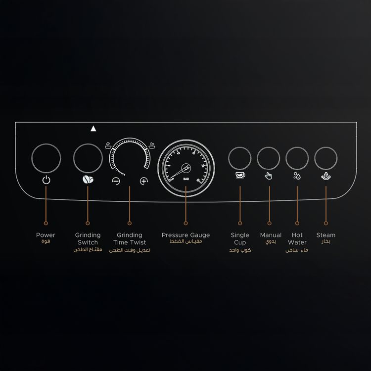 LePresso Dual Boiler Espresso Machine with Conical Grinder & Steamer Functions, 2.8L Water Tank Capacity, 2300W Heating Power, Hot Water Dispenser - Silver