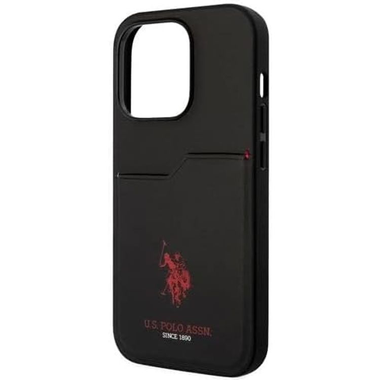 U.S.Polo Assn. PU Card Slot DH Hard Case  - Black - iPhone 15 Pro