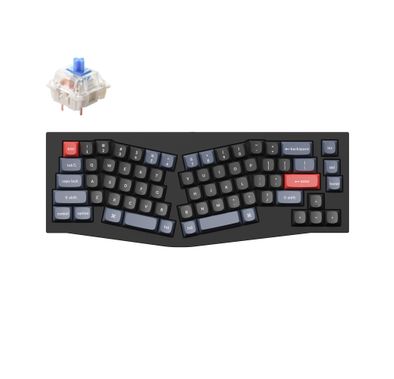 Keychron Q8 QMK Custom Mechanical Keyboard Fully Assembled Gateron G Pro Blue Switch - Black