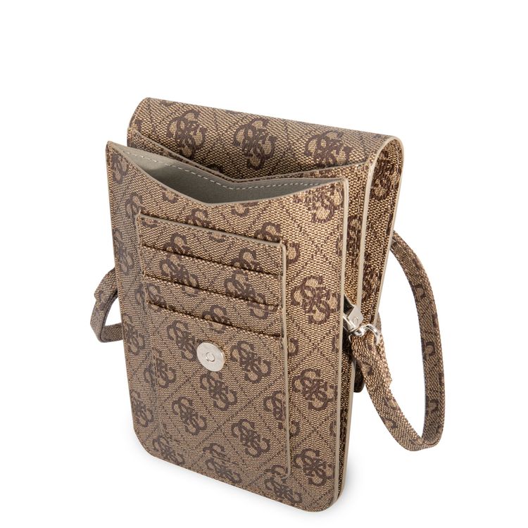 Guess GUWBP4TMBR Wallet 4G Triangle, Suitable for Outdoor, Business, Office, School Officially Licensed - Brown