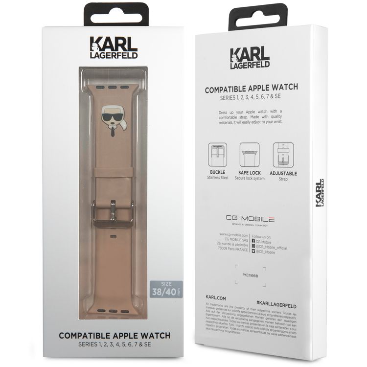 Karl Lagerfeld Strap Silicone Karl Head Logo For Apple Watch 38/40MM - Pink