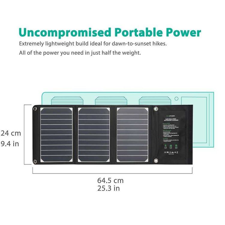 RAVPower 16W Dual USB Solar Charger