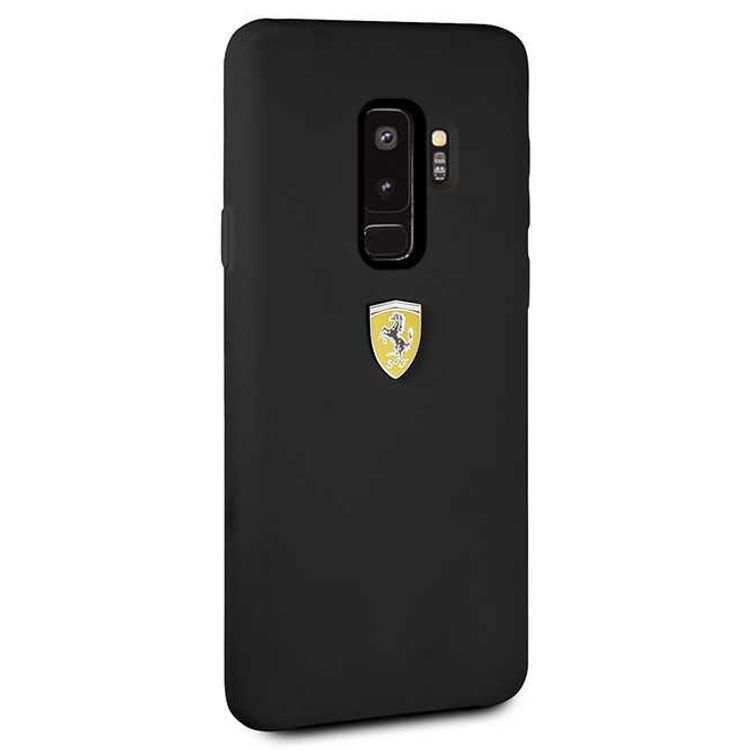 CG MOBILE Ferrari SF Silicone Phone Case Compatible for Samsung Galaxy S9 Plus | Protective Mobile Case Officially Licensed - Black