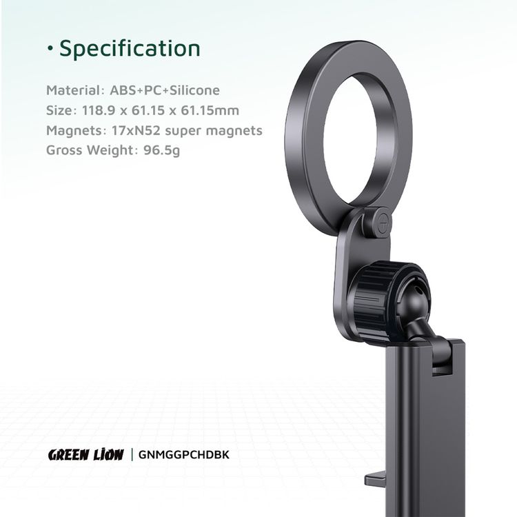 Green lion Mag Grip Stable Car Holder  - Black
