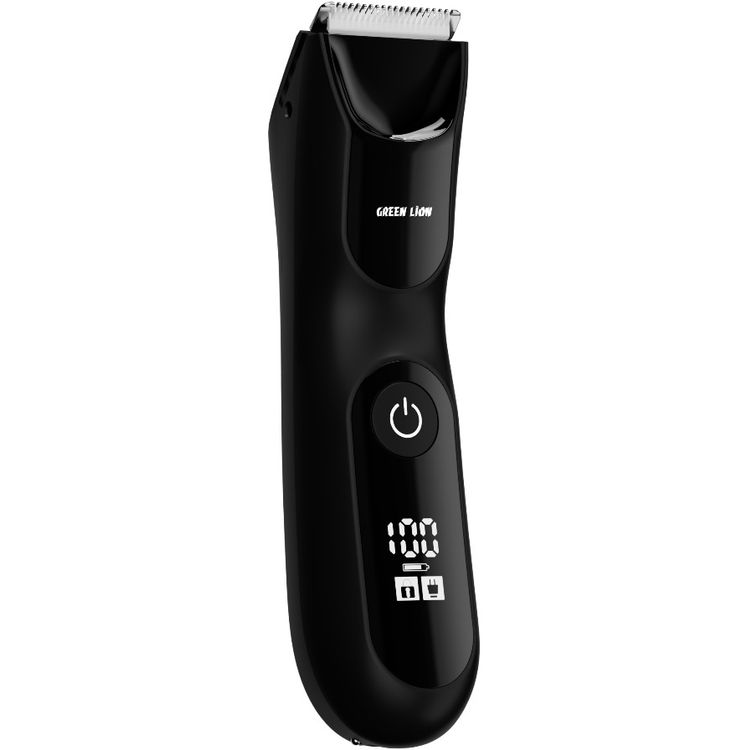 Green Lion Sensitive Duo Hair Trimmer & Shaver, 1.5 Hours Working Time, Ceramic & Stainless Steel Blades, 5W Power, Charging Base Included, LED Spotlight, Skin-Safe Blades, Travel Lock Function, USB-C Charging Port - Black