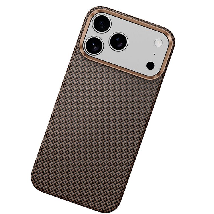 Green Lion Magsafe Kevlar Case for iPhone 17 Pro Max, Comfortable Grip, Aluminum Alloy Guard, Drop Protection, Lightweight Design, Ultra-Slim - Black / Gold