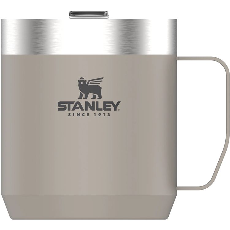 كوب Stanley Classic Legendary Camp، آمن للاستخدام في غسالة الأطباق، معزول بجدار مزدوج، سعة 355 مل - رمادي فاتح