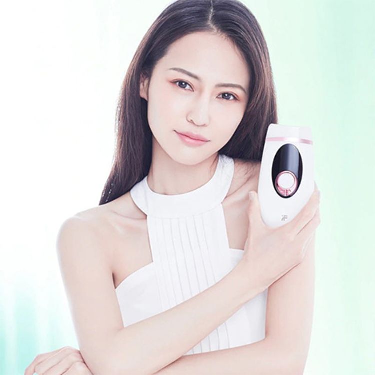 inFace IPL Hair Removal with 36W Output Power, 12V, 5 Gear Modes, 90000 Effective Flash Times, LCD Display, Automatic and Manual - White/Pink