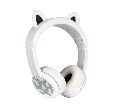 سماعات رأس للأطفال من BuddyPhones Playears مع BuddyLink للمشاركة، وحجم عصابة رأس قابل للتعديل، وتصميم قابل للطي، وعمر بطارية يصل إلى 24 ساعة - دب قطبي