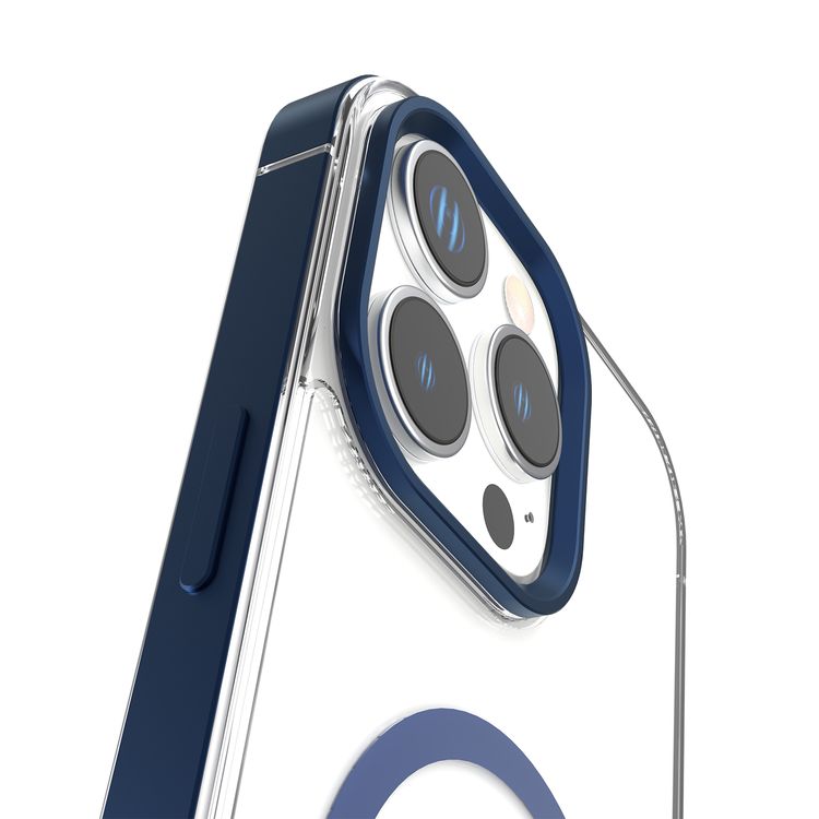 Levelo Claire Magsafe Case with Aluminum Bumper Case for iPhone 16 Pro Max, Hybrid Case, MagSafe Compatibility - Blue