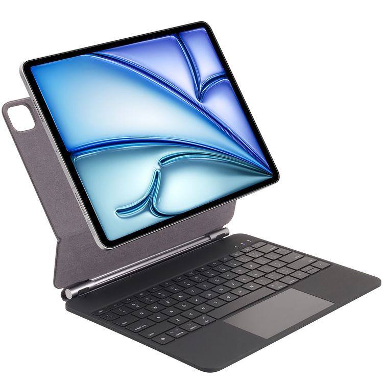 Green Lion Magic Keyboard Case for iPad Air 13", 10 m Operating Distance, Type-C Charging Port, Pencil Holder - Black