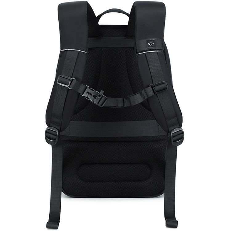 Green Lion Smithfield Laptop Backpack with Anti-Theft Pocket, Smooth Pull Zippers, Splash Proof, Chest Buckle Lock, Multi-Compartment Design - Black