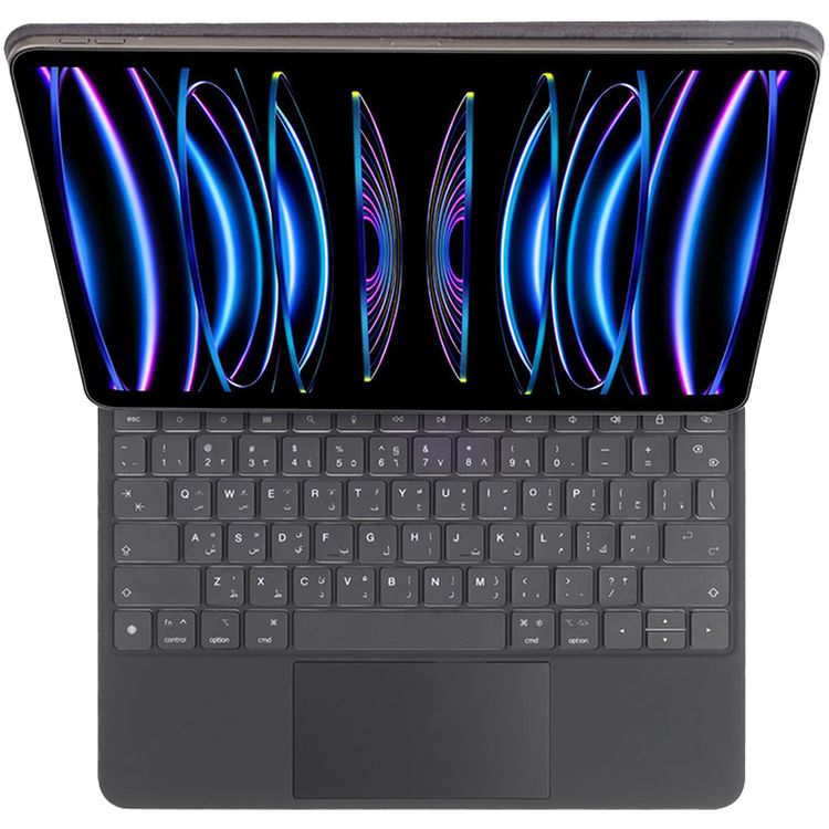 Levelo AeroBoard Saffanio Leather Wireless Keyboard for iPad Pro 12.9" & iPad Air 13" M3 (2025) with Multi-Gesture Trackpad, 300 Hours Standby Time, Up to 130° Adjustable Angle - Black