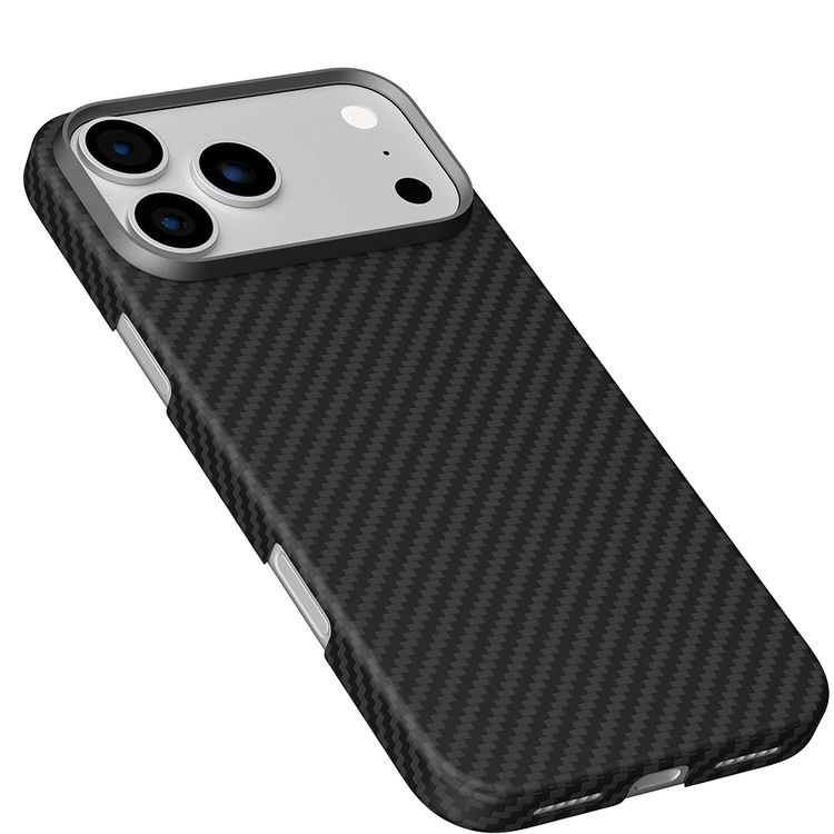 Levelo Sergei 1500D Aramid Fiber Case for iPhone 17 Pro Max, 5 Times Stronger than Steel, 0.95mm Thickness, Strong Magnets & MagSafe Compatible, Shock-Resistant Bumper, Bulletproof Protection, Raised Bezel for Camera, Ultra-Lightweight Design - Black