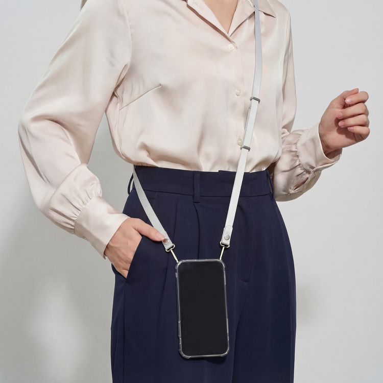 Green Lion Flexi Strap Crossbody Phone Lanyard with Magnetic Nylon Center Straps, Tangle-Free Strap, Hands-Free Convenience, Universal Phone Lanyard, Durable Nylon, Adjustable Length, Versatile Use, Quick-Adjust Slider - Gray