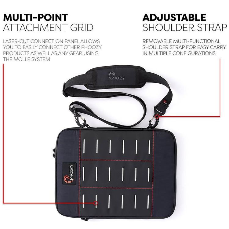 Phoozy Thermal Laptop/Tablet Case Capsule, Prevents Overheating & Freezing, Floating Case Bag, Adjustable Shoulder Strap with Laptop / Tablet (13") Black