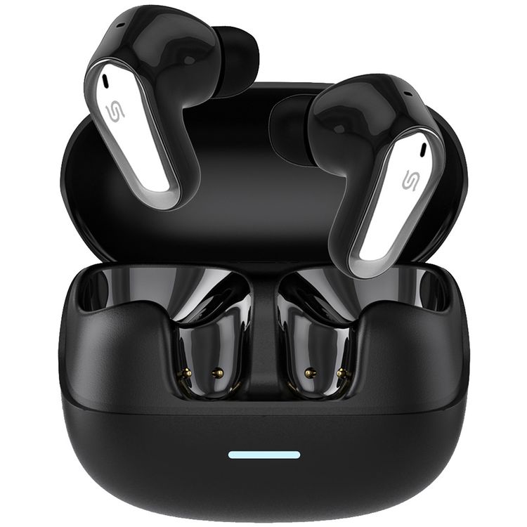 Porodo Gravis True Wireless Earbuds with Touch Control, Up to 5 Hours Play Time, 300mAh Charging Case & 38mAh Earbuds Battery, Sweat & Water Resistant, Voice Assistant, Stereo Sound - Black