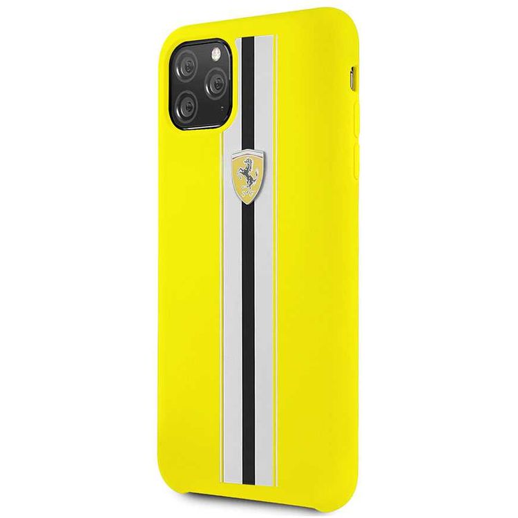 CG MOBILE Silicone Phone Case On Track & Stripes Compatible for iPhone 11 Pro Max (6.5") Drop Protection Mobile Case Officially Licensed - Yellow