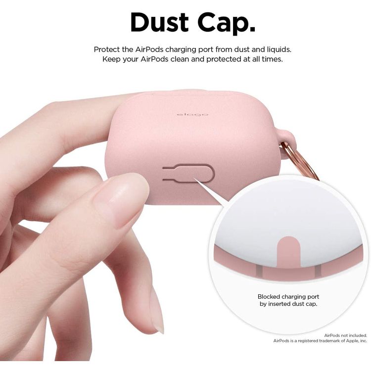 Elago Skinny Hang Case Cover Compatible for Apple AirPods 1&2 Generation, Upgraded Premium Silicone, Front LED Visible, Scratch Resistant, Drop Resistant, Protective Cover