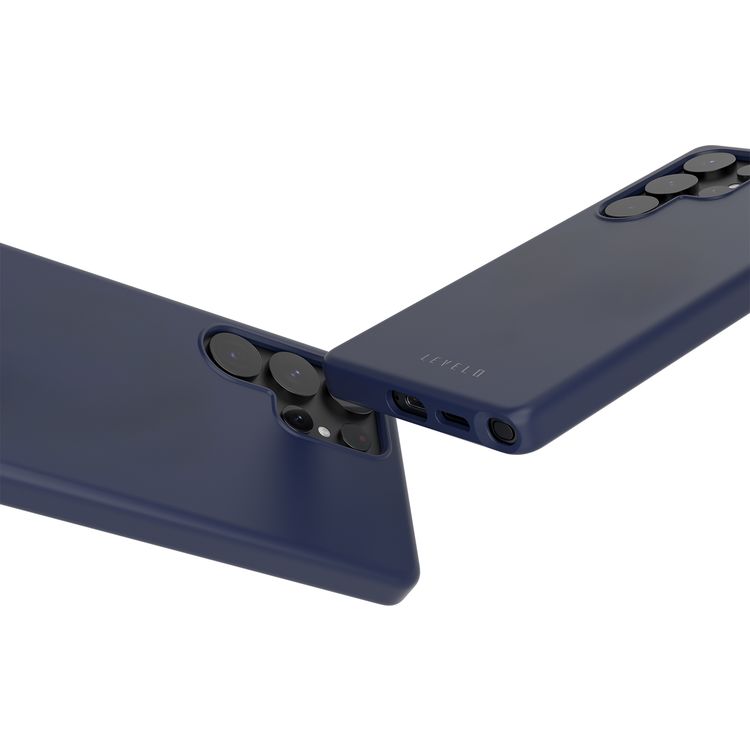 Levelo Iris Case for Samsung Galaxy S25 Ultra with MagSafe Compatibility, Premium Liquid Silicone Material, Impact-Resistant Corners, Metal Camera Ring, Strong MagSafe Magnet - Blue