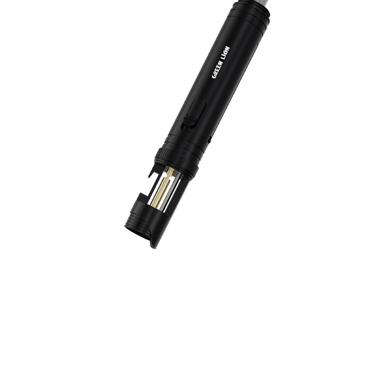 Green Lion Jet Lighter X LED Torch Flame Lighter with 3-Lighting Modes, Zinc Alloy Case, Refillable Butane Chamber, Anti-Leak Valve, Wind-Resistant Flame, Multipurpose Torch Lighter, Flame Lock Switch, Built-in Bottle Opener, Emergency Window Breaker, Extendable Height Up to 910mm - Black 