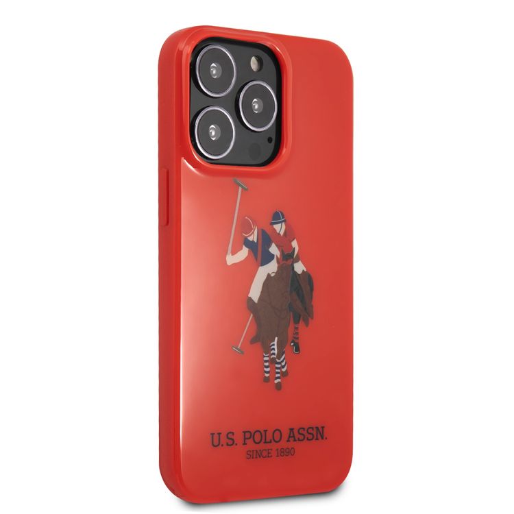 US Polo Assn Full TPU DH Logo Flou Case for iPhone 13 Pro Max( 6.7 ) - Red