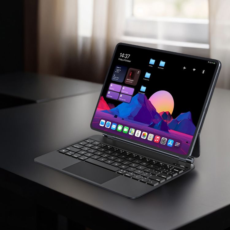 لوحة مفاتيح لاسلكية من باورولوجي لجهاز آيباد الجيل العاشر، سعة بطارية 500 مللي أمبير/ساعة، وقت شحن ساعتان، منفذ شحن من النوع C، بلوتوث الإصدار 5.0، نطاق نقل يصل إلى 10 أمتار، أضواء RGB بـ 7 ألوان، سهولة الوصول إلى القلم - أسود
