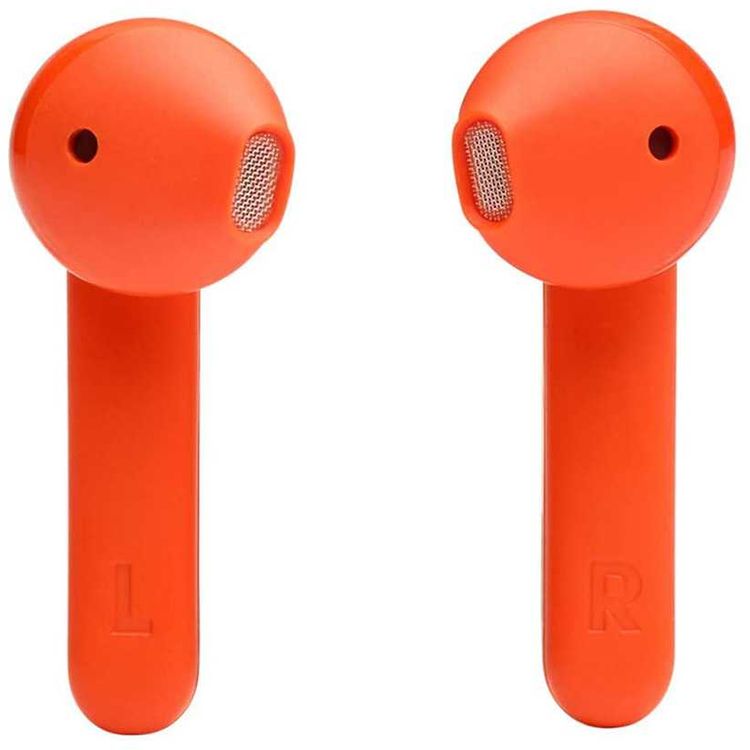 JBL T225 True Wireless Earbud Headphones, Pure Bass Sound, Bluetooth, 25-hours Battery Life, Dual Connect, Native Voice Assistant - Ghost Orange