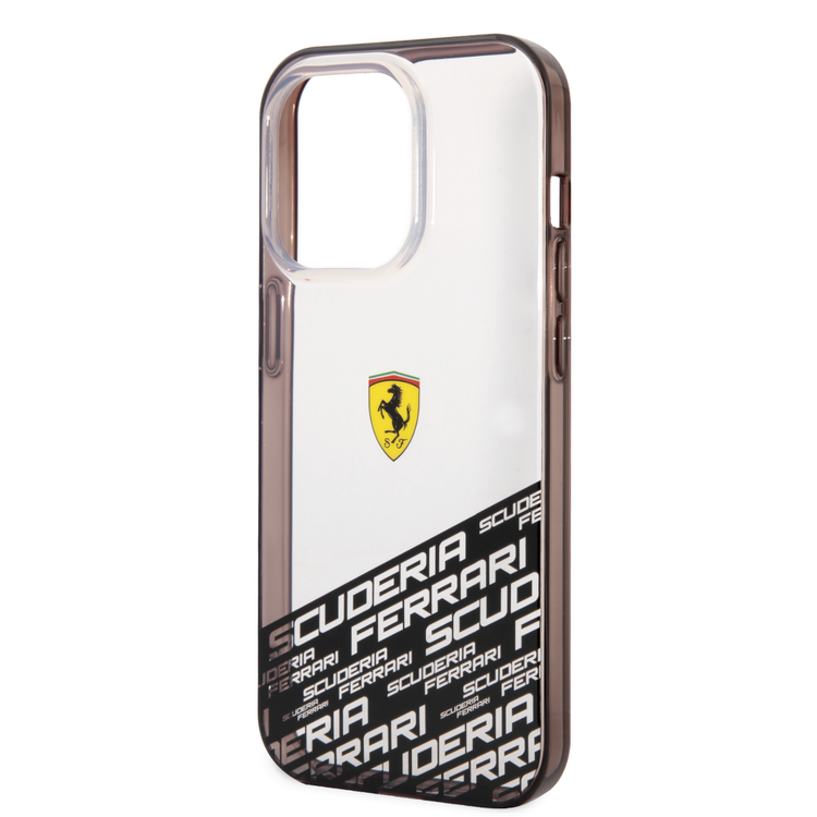 Ferrari PC/TPU IML Case with Bottom Scuderia Allover Print iPhone 14 Pro Max Compatibility - Silver