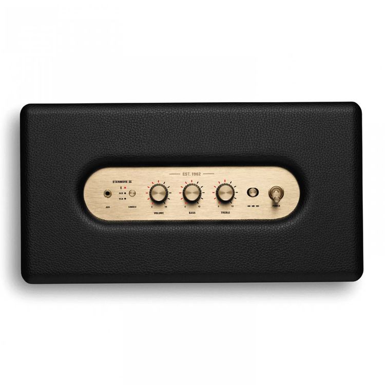 Marshall Stanmore III Wireless Portable Stereo Bluetooth Speaker, 10m Bluetooth Range, Bluetooth Version 5.2, Iconic Marshall Styling, High-quality Materials, Dynamic Loudness - Black