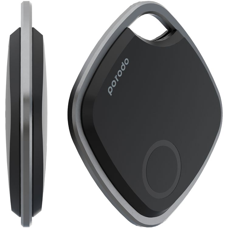 Porodo Lifestyle Smart Tracker مع إنذار القرب ، IP67 مقاوم للماء ، مصراع الكاميرا عن بُعد ، اتصال Bluetooth ، وحدة تحكم التطبيق ، علامة موقع GPS ، ابحث عن زر الهاتف - أسود