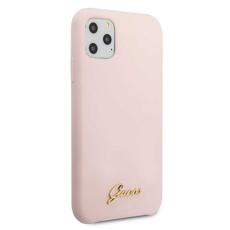 CG MOBILE Guess Vintage Logo Silicone Phone Case Compatible for iPhone 11 Pro (5.8") Anti-Scratch Mobile Case Officially Licensed - Light Pink